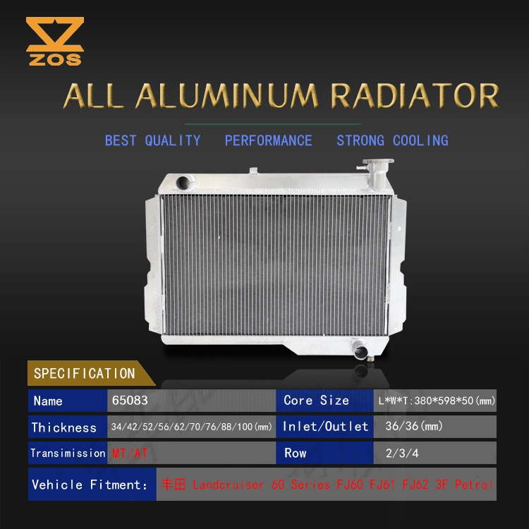 All Aluminum Radiator for Toyota Landcruiser 60 Series Fj60 Fj61 Fj62 3f Petrol